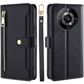 Klopové pouzdro pro Realme 11 Pro 5G / Pro+ 5G, Wallet Zipper Pocket, černé