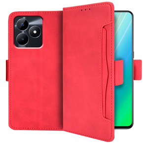 Klopové pouzdro pro Realme C51, Card Slot, červené