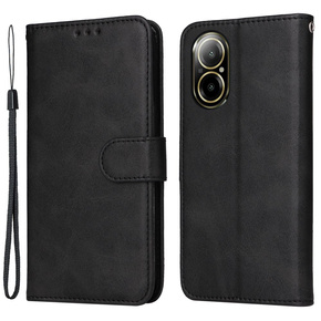 Klopové pouzdro pro Realme C67, Leather Wallet, černé