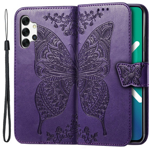 Klopové pouzdro pro Samsung Galaxy A13 4G, Butterfly, fialové
