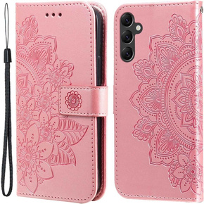 Klopové pouzdro pro Samsung Galaxy A14 4G/5G, Mandala Flower, růžové rose gold