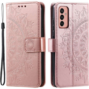 Klopové pouzdro pro Samsung Galaxy A14 4G/5G, Mandala, růžové rose gold