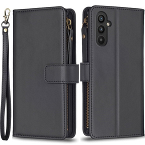 Klopové pouzdro pro Samsung Galaxy A25 5G, Wallet Zipper Pocket, černé