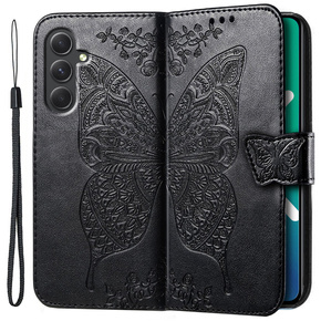 Klopové pouzdro pro Samsung Galaxy A54 5G, Butterfly, černé