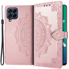 Klopové pouzdro pro Samsung Galaxy M53 5G, Mandala, růžové rose gold