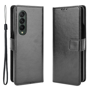 Klopové pouzdro pro Samsung Galaxy Z Fold3 5G, Crazy Horse Wallet, černé