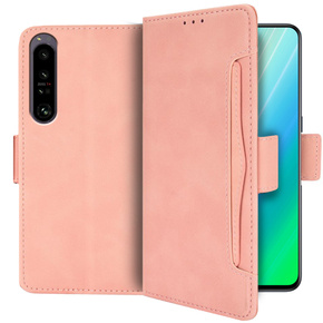 Klopové pouzdro pro Sony Xperia 1 IV, Card Slot, růžové