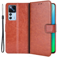 Klopové pouzdro pro Xiaomi 12T / 12T Pro, Crazy Horse Wallet, hnědé