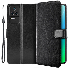 Klopové pouzdro pro Xiaomi Poco F4 5G, Crazy Horse Wallet, černé