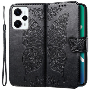 Klopové pouzdro pro Xiaomi Poco F5, Butterfly, černé