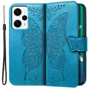 Klopové pouzdro pro Xiaomi Poco F5, Butterfly, modré