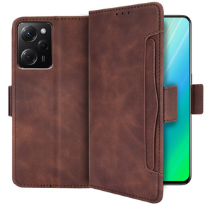 Klopové pouzdro pro Xiaomi Poco X5 Pro 5G, Card Slot, hnědé