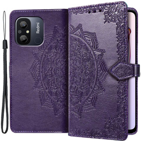 Klopové pouzdro pro Xiaomi Redmi 12C, Mandala, fialové