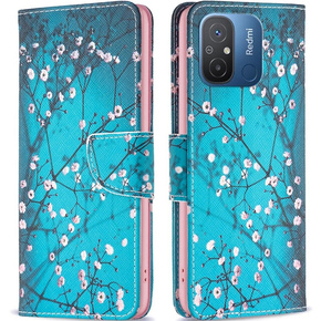 Klopové pouzdro pro Xiaomi Redmi 12C, Wallet, sakura, modré