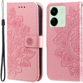 Klopové pouzdro pro Xiaomi Redmi 13C / Poco C65, Mandala Flower, růžové