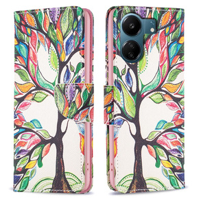 Klopové pouzdro pro Xiaomi Redmi 13C / Poco C65, Wallet, tree of life, bílé