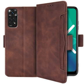 Klopové pouzdro pro Xiaomi Redmi Note 11 / 11S, Card Slot, hnědé