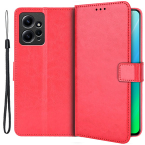 Klopové pouzdro pro Xiaomi Redmi Note 12 4G, Crazy Horse Wallet, červené