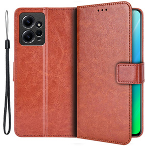 Klopové pouzdro pro Xiaomi Redmi Note 12 4G, Crazy Horse Wallet, hnědé