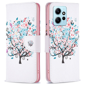 Klopové pouzdro pro Xiaomi Redmi Note 12 4G, Wallet, colorful tree , bílé