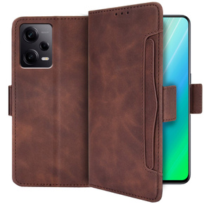 Klopové pouzdro pro Xiaomi Redmi Note 12 5G / POCO X5 5G, Card Slot, hnědé