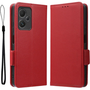 Klopové pouzdro pro Xiaomi Redmi Note 12 5G / POCO X5 5G, Wallet Litchi Magnet, červené