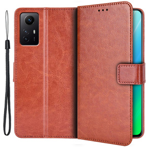 Klopové pouzdro pro Xiaomi Redmi Note 12S, Wallet, hnědé