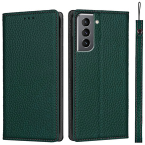Kožené pouzdro pro Samsung Galaxy S22 Plus, ERBORD Grain Leather, zelené