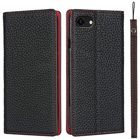 Kožené pouzdro pro iPhone 7/8/SE 2020/SE 2022, ERBORD Grain Leather, černé