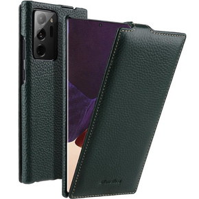 MELKCO flipové pouzdro pro Samsung Galaxy Note 20 Ultra, kožené, flipové, tmavě zelené