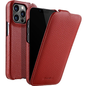 MELKCO flipové pouzdro pro iPhone 14 Pro Max, kožené, flipové, červené