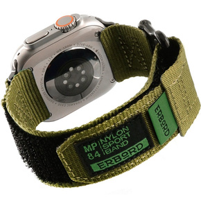 Nylonový opasek ERBORD pro Apple Watch 1/2/3/4/5/6/7/8/SE/ULTRA 42/44/45/49mm, zelený
