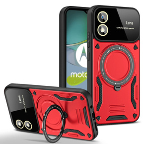 Obrněné pouzdro pro Motorola Moto G24 / G24 Power / G04, Magnetic Ring, červené