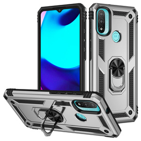 Pancéřové pouzdro pro Motorola Moto E20/E30/E40, Nox Case Ring, stříbrné