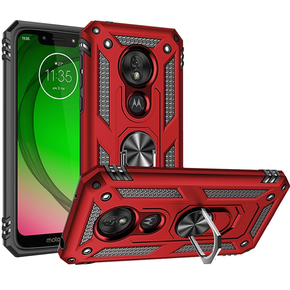 Pancéřové pouzdro pro Motorola Moto G7 Power, Nox Case Ring, červené