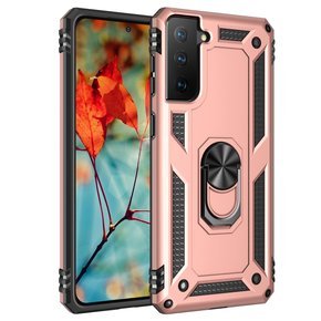 Pancéřové pouzdro pro Samsung Galaxy S21, Nox Case Ring, růžové rose gold