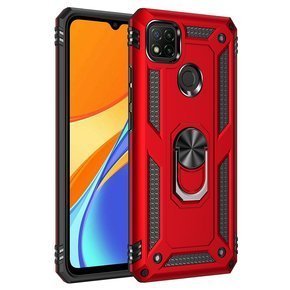 Pancéřové pouzdro pro Xiaomi Redmi 9C, Nox Case Ring, červené