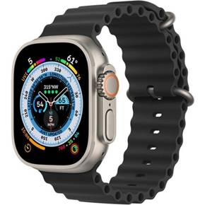 Pasek Silikonowy Ocean do Apple Watch 1/2/3/4/5/6/7/8/SE/ULTRA 42/44/45/49MM, Czarny