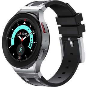 Pasek silikonowy do Samsung Galaxy Watch 4/5 40/42/44/46/45mm Pro, Czarny