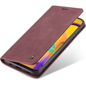 Pouzdro CASEME pro Samsung Galaxy M21, Leather Wallet Case, kaštanové