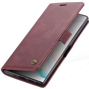 Pouzdro CASEME pro Samsung Galaxy Note 10 Plus/5G, Leather Wallet Case, červené