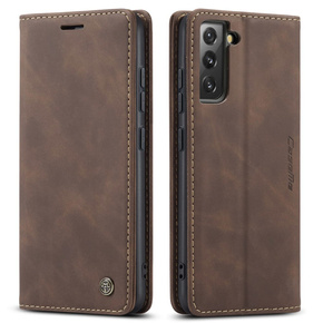 Pouzdro CASEME pro Samsung Galaxy S22 5G, Leather Wallet Case, káva