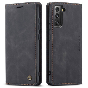 Pouzdro CASEME pro Samsung Galaxy S22+ Plus 5G, Leather Wallet Case, černé