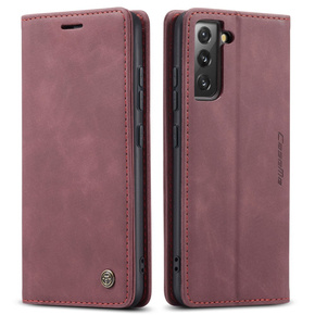 Pouzdro CASEME pro Samsung Galaxy S22+ Plus 5G, Leather Wallet Case, červené