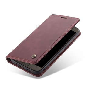 Pouzdro CASEME pro Samsung Galaxy S7, Leather Wallet Case, kaštanové