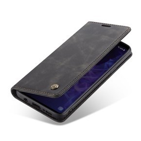 Pouzdro CASEME pro Samsung Galaxy S9 Plus, Leather Wallet Case, černé