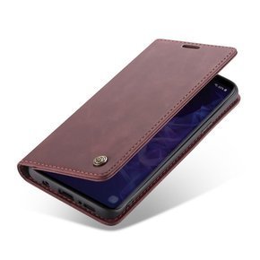 Pouzdro CASEME pro Samsung Galaxy S9 Plus, Leather Wallet Case, kaštanové