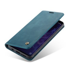 Pouzdro CASEME pro Samsung Galaxy S9 Plus, Leather Wallet Case, modré