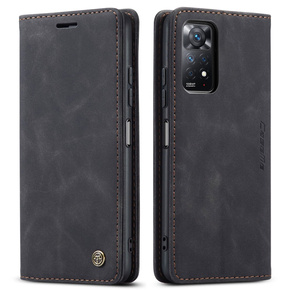 Pouzdro CASEME pro Xiaomi Czerwonemi Note 11 Pro 4G/5G, Leather Wallet Case, černé