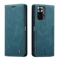 Pouzdro CASEME pro Xiaomi Redmi Note 10 Pro, Leather Wallet Case, modré